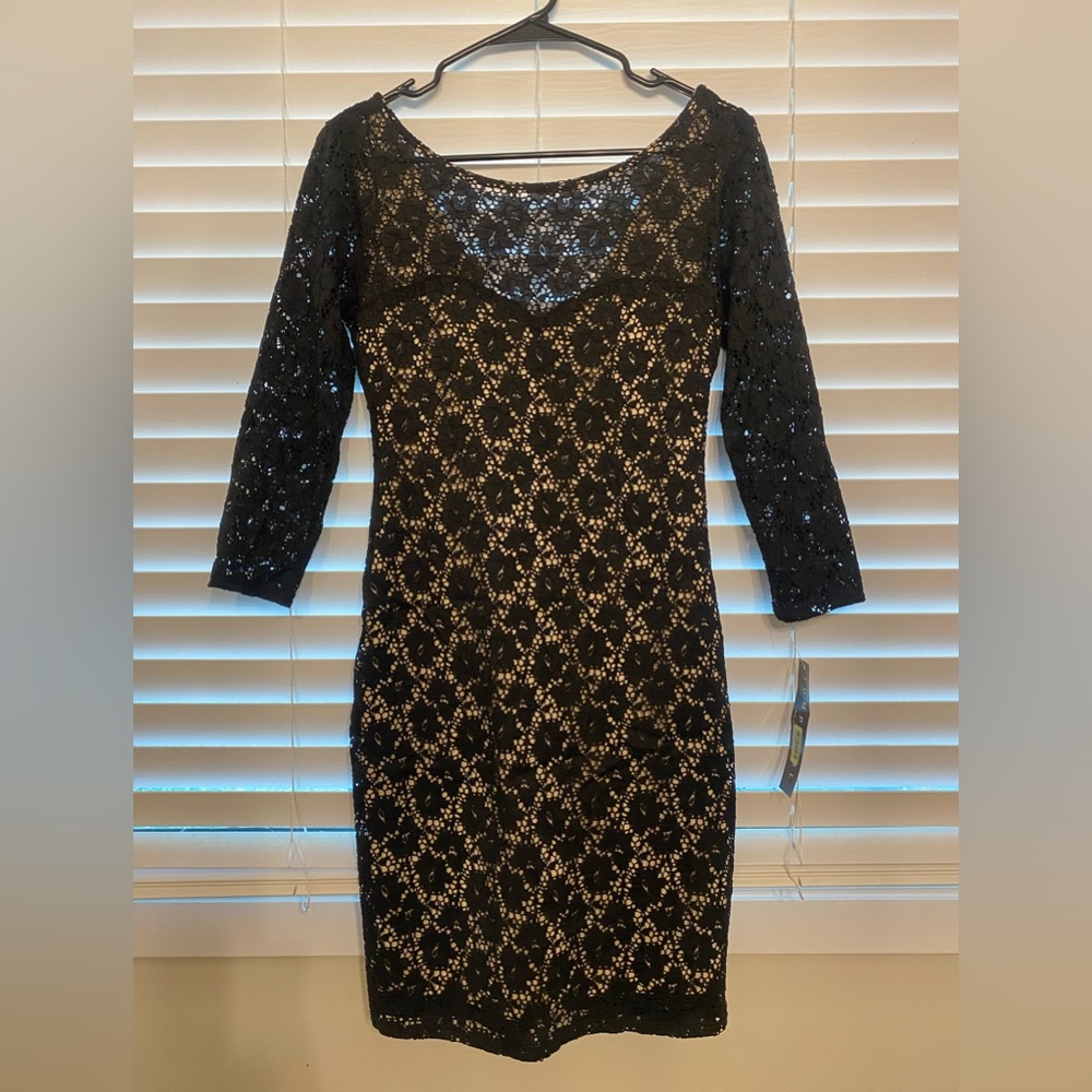 Women’s semi-formal dress, black lace, size 7/8, new with tags